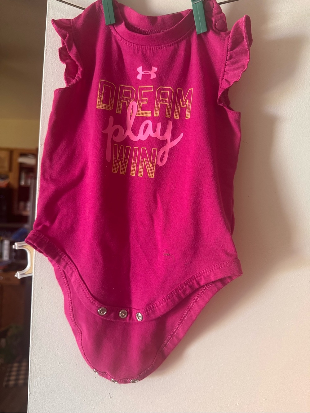 Under Armour Pink Baby Bodysuit - "Dream Play Win"
